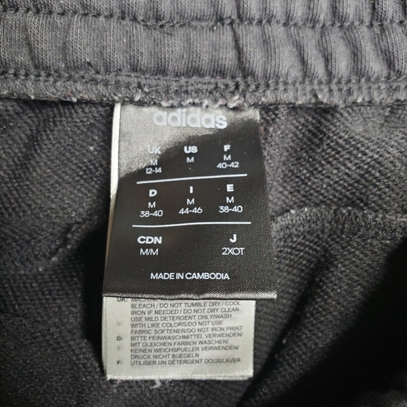 Adidas Black Essential Linear Graphic Logo High Rise Sweat Shorts - Picture 7 of 8